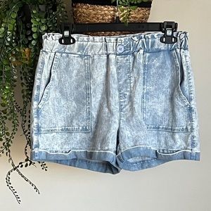 Blank NYC Paperbag Waist Acid Wash Shorts Sz Medium